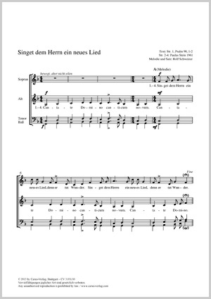 Schweizer: Singet dem Herrn ein neues Lied