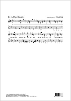 : De castitatis thalamo - Sheet music | Carus-Verlag
