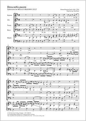 Bach: Dona nobis pacem - Sheet music | Carus-Verlag