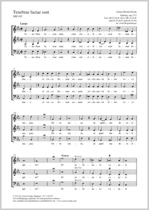 Haydn: Tenebrae factae sunt - Sheet music | Carus-Verlag