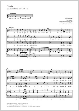 Leopold Mozart: Gloria - Sheet music | Buy choral sheet music