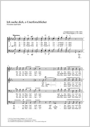 Kreutzer: Ich suche dich, o Unerforschlicher - Sheet music | Carus-Verlag