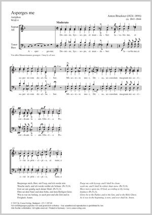 Bruckner: Asperges me - Sheet music | Carus-Verlag