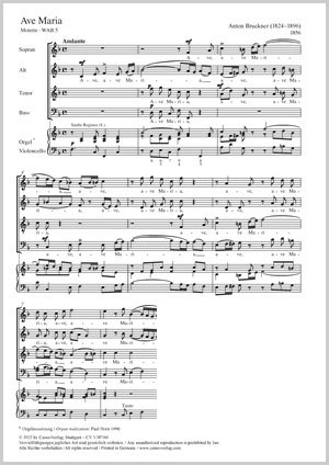 Bruckner: Ave Maria - Sheet music | Carus-Verlag