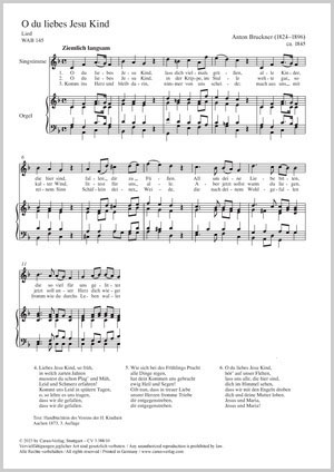 Bruckner: O du liebes Jesu Kind - Sheet music | Carus-Verlag