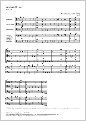 Bruckner: Aequale II - Sheet music | Carus-Verlag