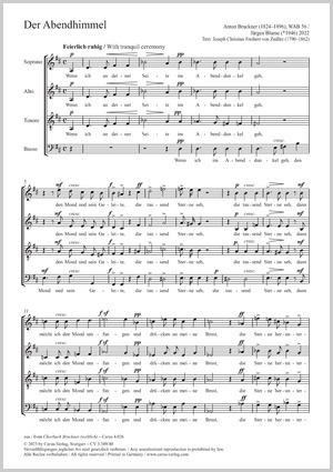 Bruckner: Der Abendhimmel - Sheet music | Carus-Verlag