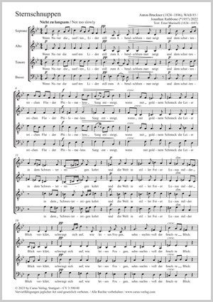 Bruckner: Sternschnuppen - Sheet music | Carus-Verlag