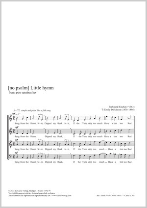 Kinzler: Little hymn - Partition | Carus-Verlag