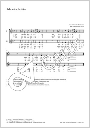 : Ad cantus laetitiae - Sheet music | Carus-Verlag