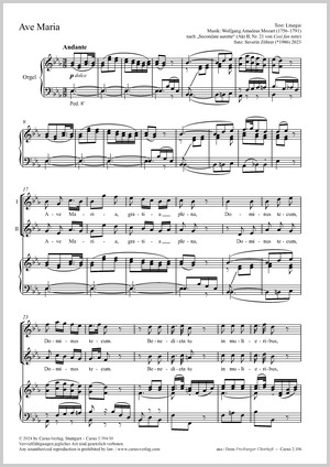 Mozart: Ave Maria - Sheet music | Carus-Verlag