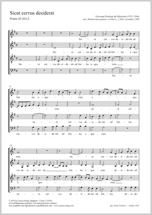 Palestrina: Sicut cervus desiderat - Sheet music | Carus-Verlag