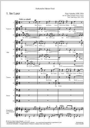 Schreker: Three Songs. Vocal transcriptions by Clytus Gottwald - Sheet music | Carus-Verlag
