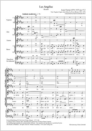 Vierne: Les Angélus op. 57,3. Vocal transcription by Clytus Gottwald - Sheet music | Carus-Verlag