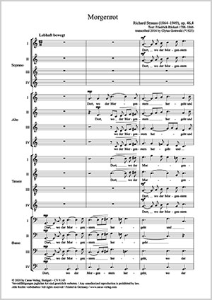 Strauss: Morgenrot. Vokaltranskription von Clytus Gottwald