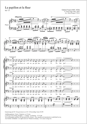 Fauré: Le papillon et la fleur - Sheet music | Carus-Verlag