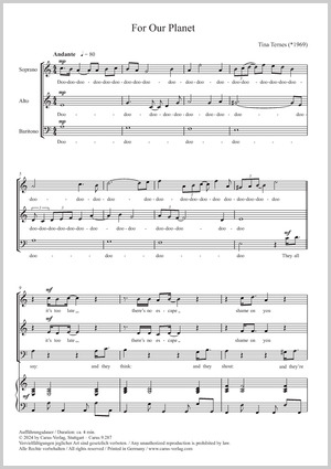 Ternes: For Our planet - Sheet music | Carus-Verlag