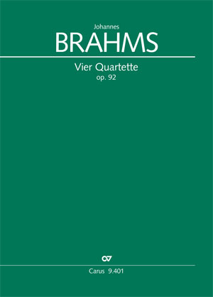 Brahms: Four Quartets op. 92 - Partition | Carus-Verlag