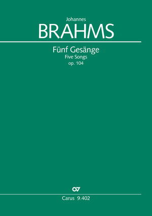 Brahms: Five Songs - Sheet music | Carus-Verlag