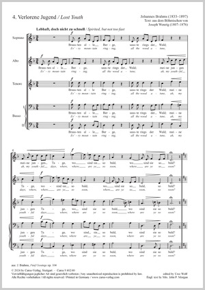 Brahms: Lost Youth - Sheet music | Carus-Verlag
