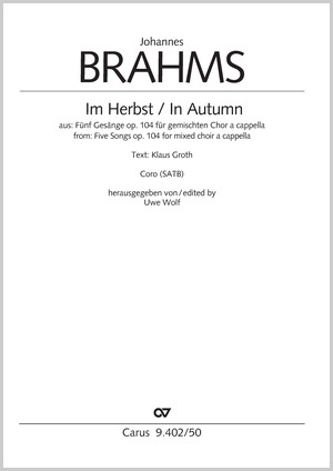 Brahms: In Autumn - Sheet music | Carus-Verlag