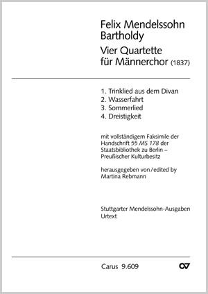 Mendelssohn Bartholdy: Vier Quartette für Männerchor - Partition | Carus-Verlag