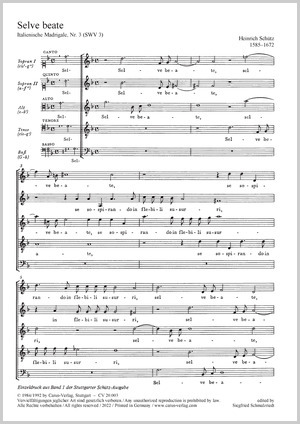 Heinrich Schütz Italian Madrigals SWV 1–19 - Buy choral sheet 