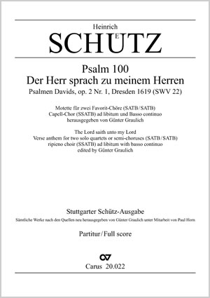 Schütz: The Lord saith unto my Lord - Sheet music | Carus-Verlag