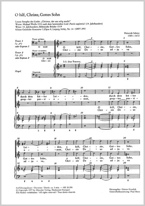 Heinrich Schütz: Help us, Christ, thou Son of God - Sheet music | Carus-Verlag