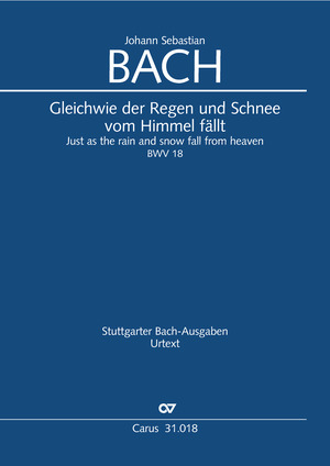 Bach: Gleichwie der Regen und Schnee vom Himmel fällt - Noten | Carus-Verlag