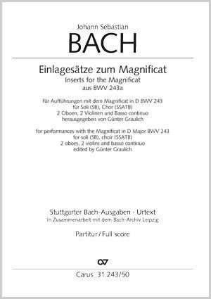 Bach: Insert movements for the Magnificat from BWV 243a - Sheet music | Carus-Verlag