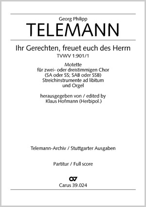 Telemann: All ye righteous, sing ye to the Lord - Partition | Carus-Verlag