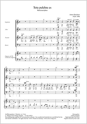Bruckner: Tota pulchra es; Pange lingua - Sheet music | Carus-Verlag