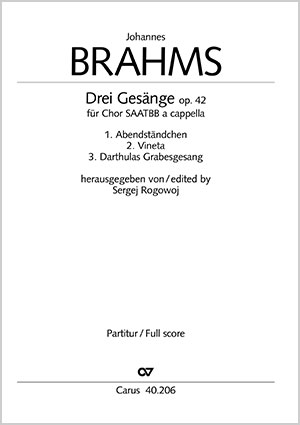 Brahms: Drei Gesänge op. 42 - Noten | Carus-Verlag