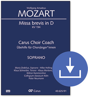 Mozart: Missa brevis in D - Audio digital | Carus-Verlag
