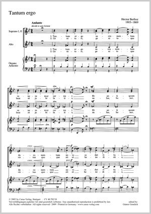 Berlioz: Tantum ergo - Sheet music | Carus-Verlag