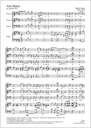 Fauré: Ave Maria en la majeur - Partition | Carus-Verlag
