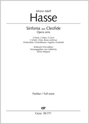 Hasse: Sinfonia - Sheet music | Carus-Verlag