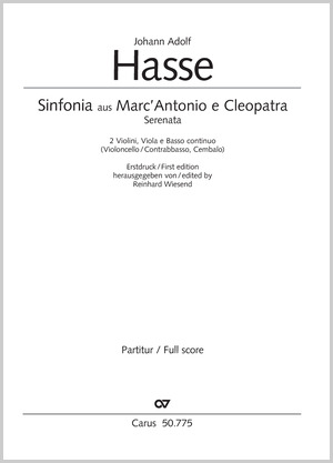 Hasse: Sinfonia aus Marc’Antonio e Cleopatra - Noten | Carus-Verlag