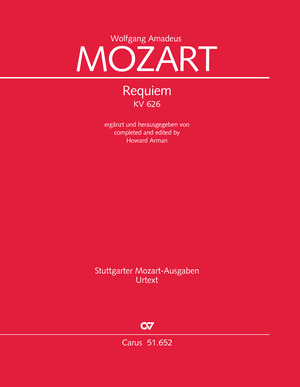 Mozart: Requiem (Arman version) - Sheet music | Carus-Verlag
