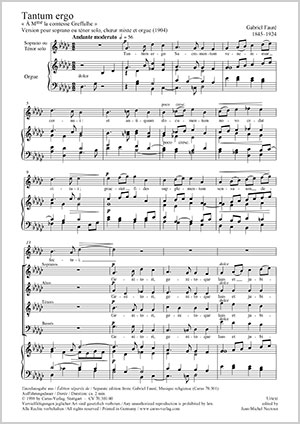 Fauré: Tantum ergo - Sheet music | Carus-Verlag