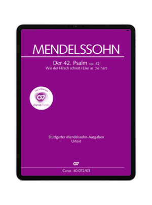 Felix Mendelssohn Bartholdy Psaume 42 App Aides A L Apprentissage Carus Music Acheter Partitions Chorales En Ligne