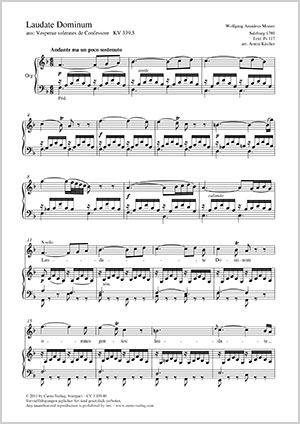 Mozart: Laudate Dominum - Sheet music